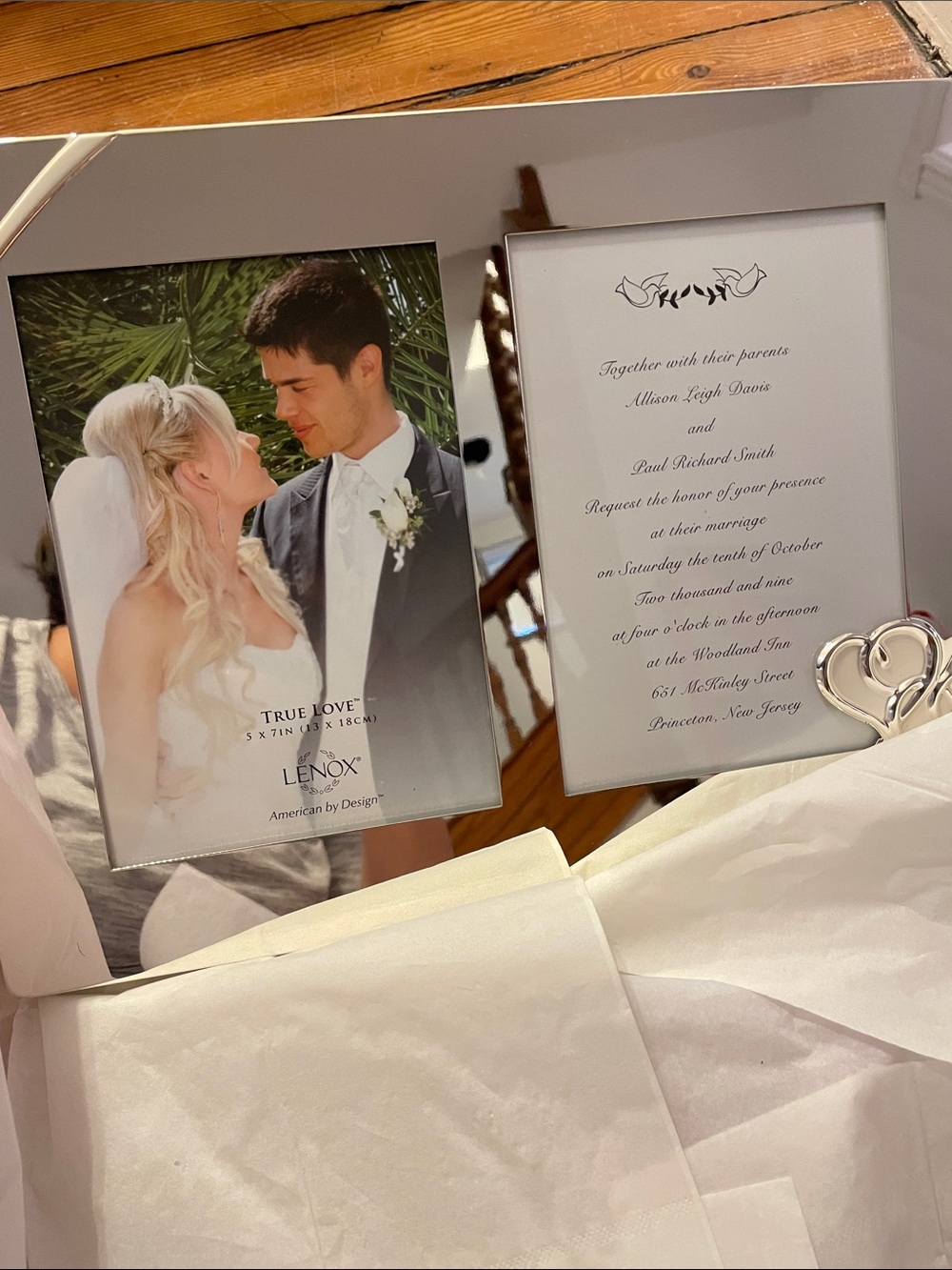 Lenox True Love Silver Plate Double Invitation Frame double 5x7 inches (13x19 cm